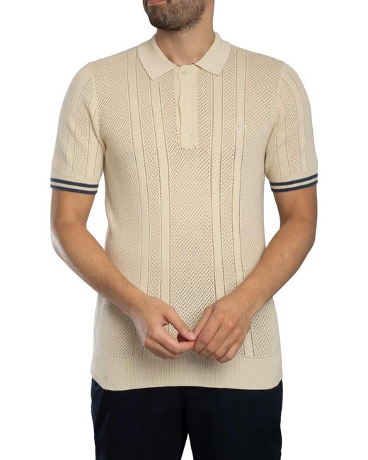 Superdry Natural Knitted Texture Polo Shirt for men