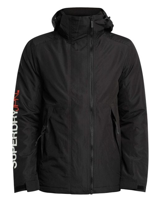 Superdry Black Hooded Yachter Windbreaker Jacket for men