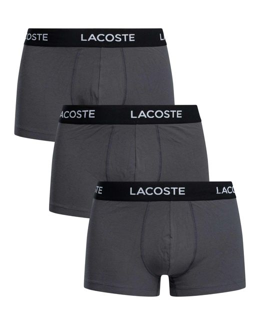 Lacoste Black 3 Pack Trunks for men