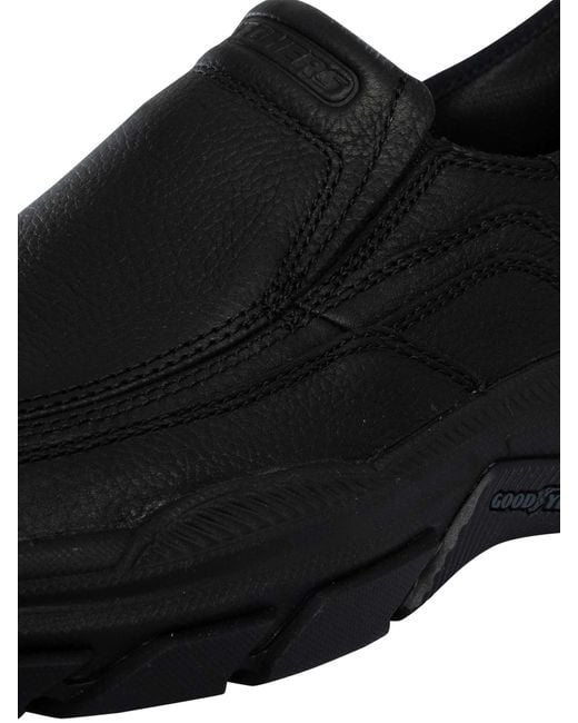 Skechers Black Slip-ins Elgin Respected Leather Trainers for men