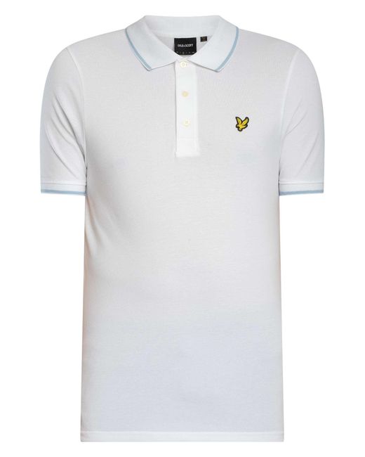 Lyle & Scott White Tipped Polo Shirt for men