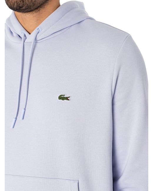 Lacoste Blue Embroidered Logo Hoodie for men