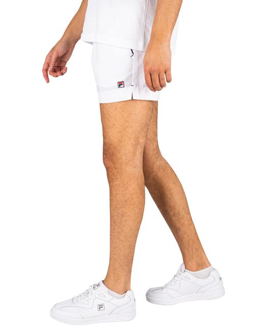 Fila White Hightide 4 Terry Pocket Stripe Shorts for men