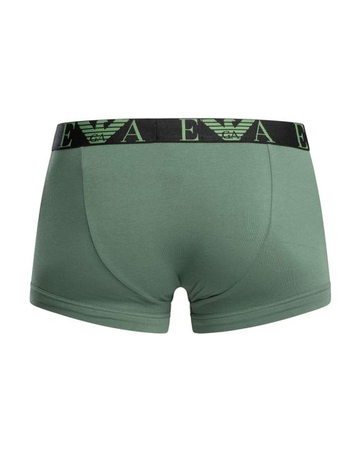 Emporio Armani Green 3 Pack Trunks for men