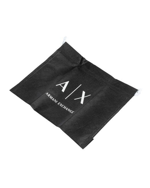 ARMANI EXCHANGE Black Embedded Brand Messenger Bag for men