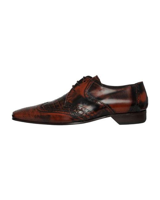Jeffery West Brown Leather Derby Shoes for men