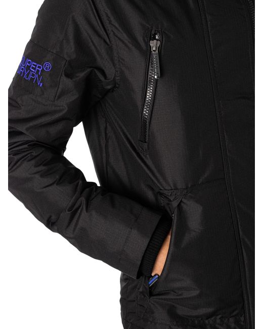Superdry Black Hood Mountain Windbreaker Jacket for men