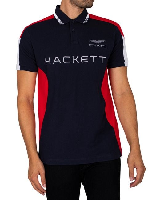 Hackett Black Amr Multi Polo Shirt for men