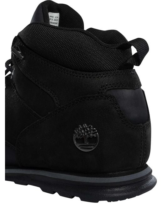 Timberland Black Euro Rock Mid Lace Boots for men