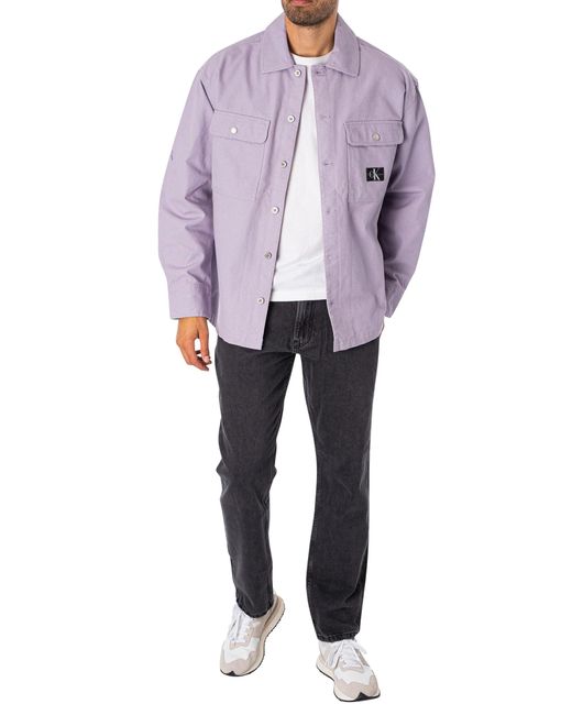 Calvin Klein Purple Workwear Utility Overshirt for men