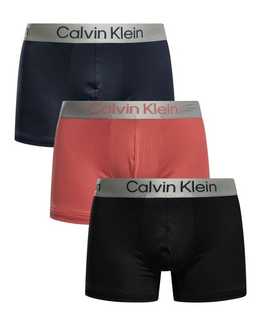 Calvin Klein Multicolor 3 Pack Brushed Microfiber Trunks for men