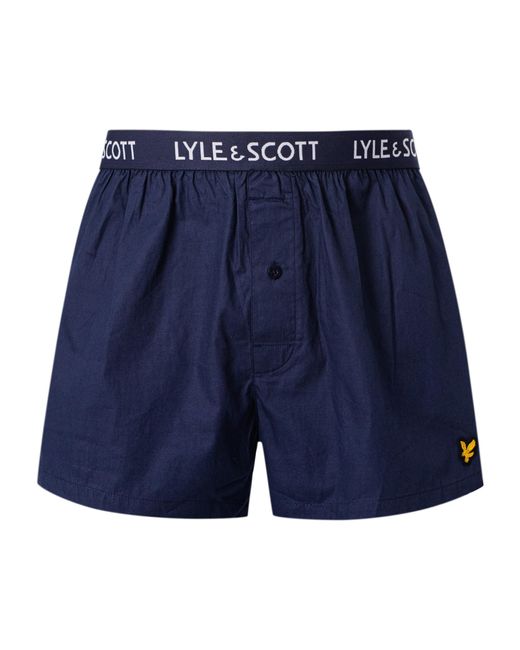 Lyle & Scott Blue Lenny 3 Pack Woven Boxer Shorts for men