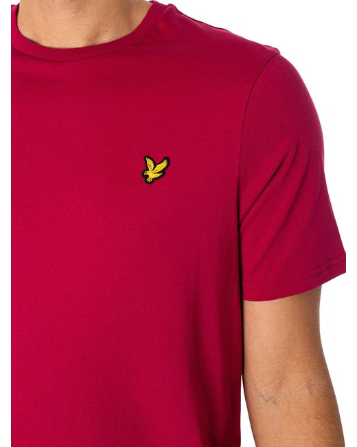 Lyle & Scott Red Plain T-shirt for men