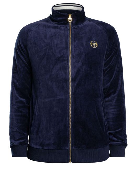 Sergio Tacchini Blue Court Velour Track Jacket for men