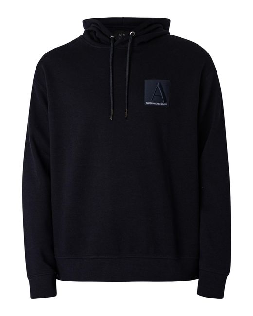 ARMANI EXCHANGE Blue Box Logo Pullover Hoodie for men