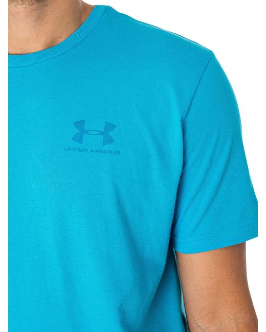 Under Armour Blue Sportstyle Left Chest Short Sleeve T-shirt for men
