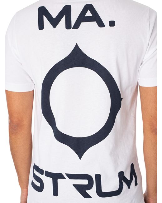 Ma Strum White Oversized Back Logo Print T-shirt for men
