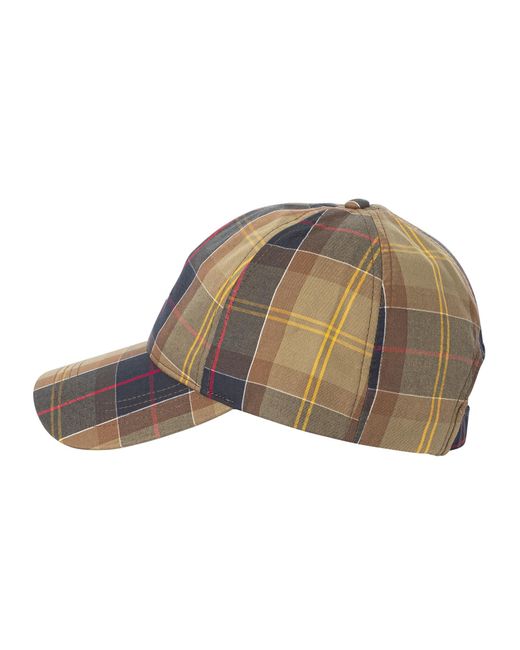 Barbour White Tartan Sports Baseball Cap for men