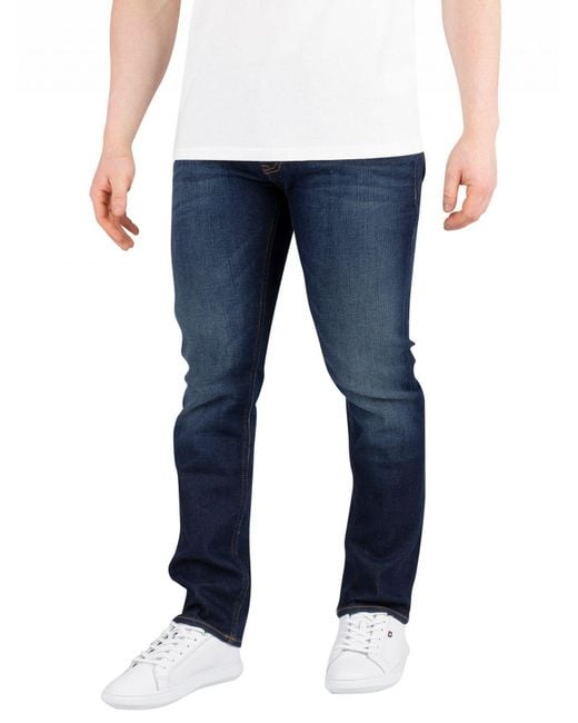 Tommy Hilfiger Blue Dark Comfort Slim Scanton Daco Jeans for men