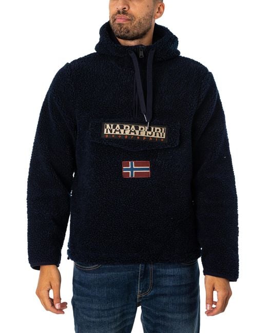 Napapijri Blue Burgee Fleece Jacket for men