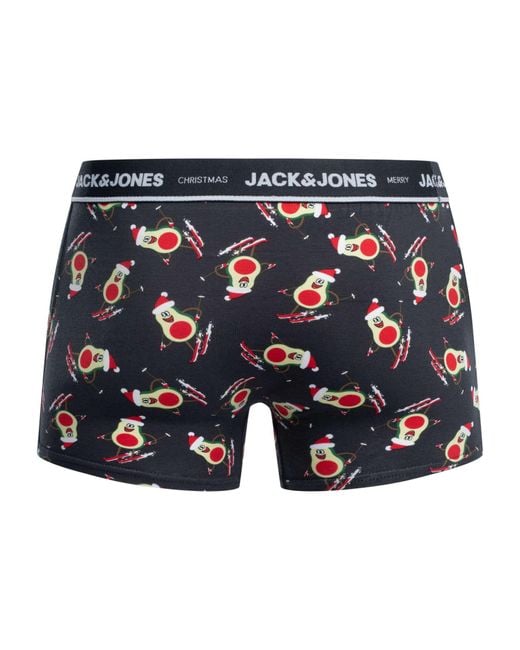 Jack & Jones Black Xmas Avocado Trunks & 2 Pack Socks Gift Box for men