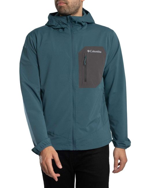 Columbia Blue Tall Heights Iii Hooded Softshell Jacket for men