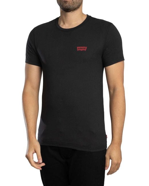 Levi's Black 2 Pack Slim Crew T-shirt for men