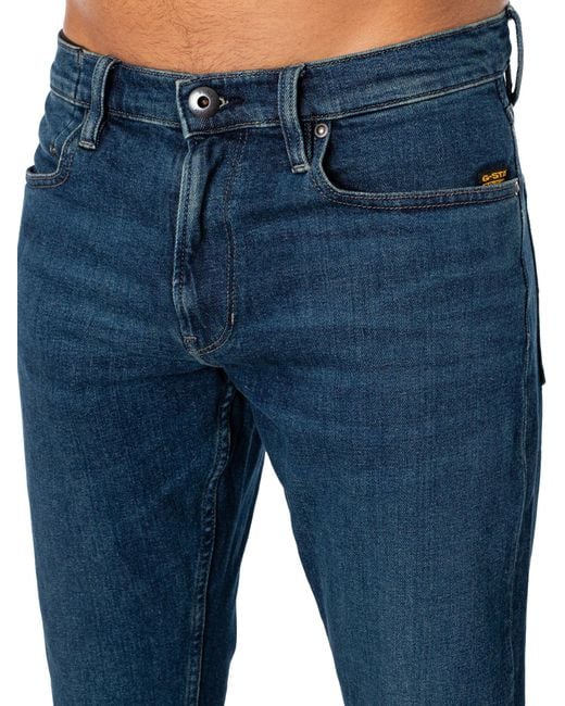 G-Star RAW Blue Mosa Straight Jeans for men