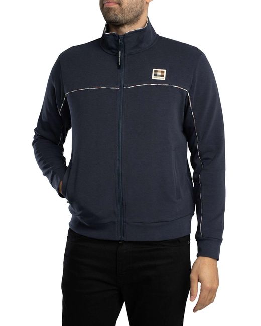 Aquascutum Blue Piping Scuba Track Jacket for men