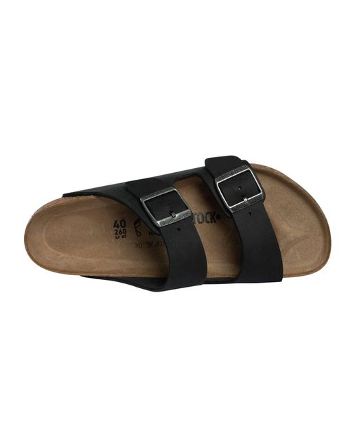 Birkenstock Black Arizona Natural Leather Oiled Sandals for men