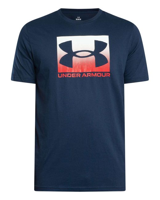 Under Armour Blue Loose Boxed Sports Graphic T-shirt for men