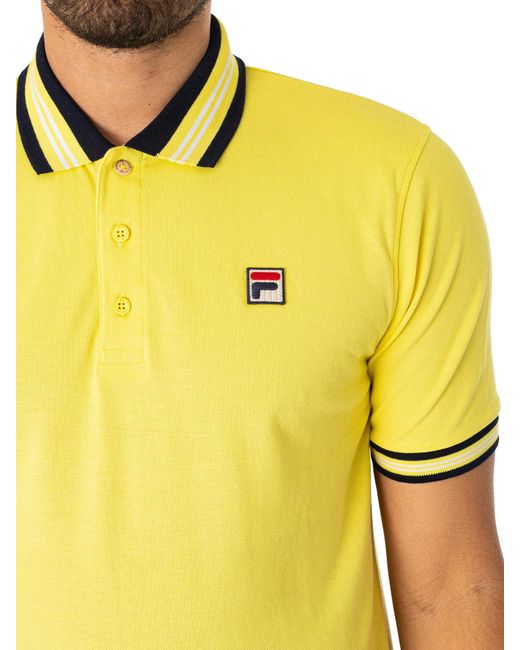 Fila Yellow Faraz Tipped Rib Polo Shirt for men