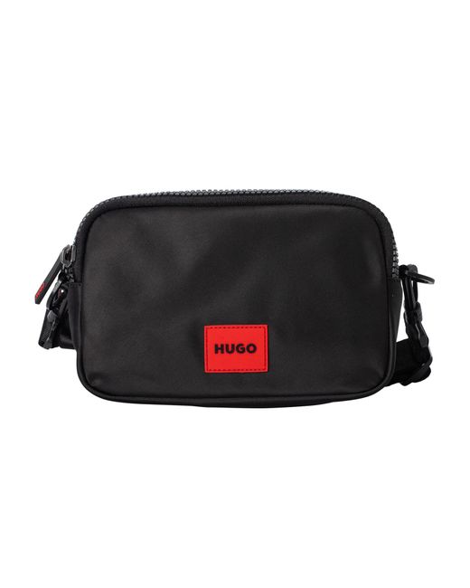 HUGO Black Ethon 2.0 Logo Double Zip Bag for men