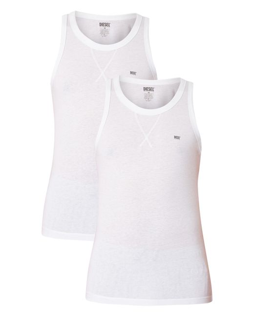 DIESEL White 2 Pack Lounge Walty Tank Top for men