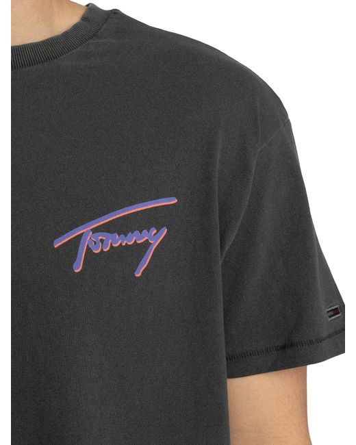 Tommy Hilfiger Gray Relaxed Faded Graphic T-shirt for men