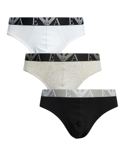 Emporio Armani Black 3 Pack Briefs for men
