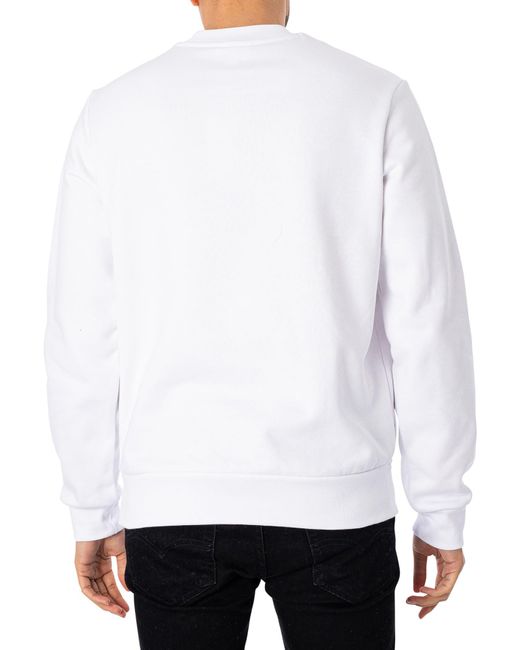 Lacoste White Organic Brushed Cotton Sweatshirt for men