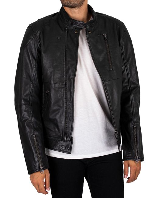 G-Star RAW Black Rider Leather Jacket for men