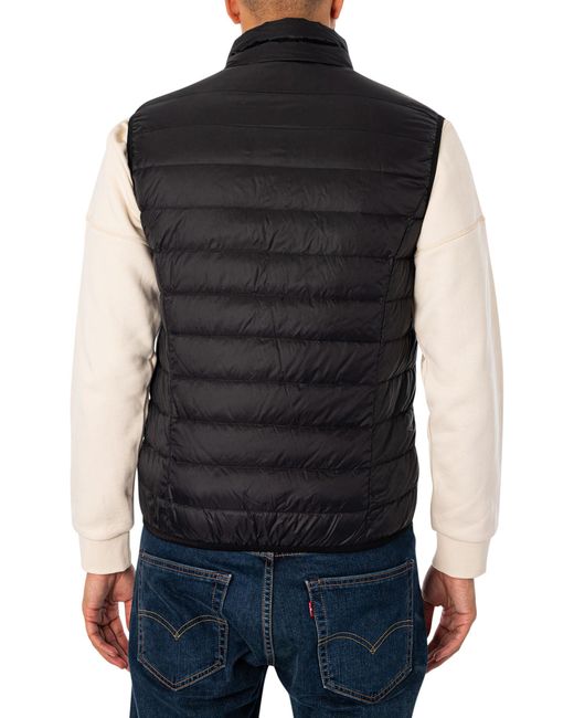 EA7 Black Woven Down Gilet for men