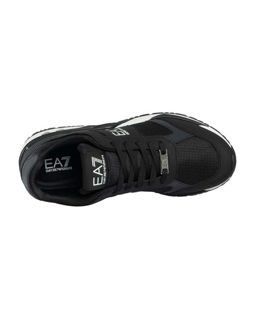 EA7 Black Mesh Logo Trainers for men