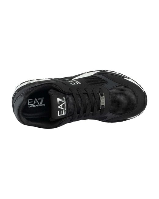 EA7 Black Mesh Logo Trainers for men