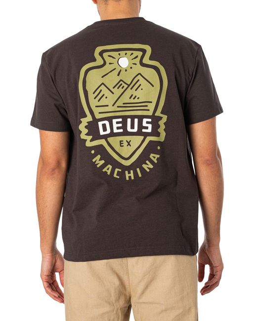 Deus Ex Machina Black Out Door Back Graphic T-shirt for men
