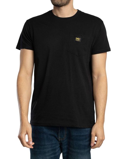 Lois Black Teco Chest Pocket T-shirt for men