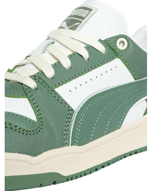 PUMA Green Slipstream Lo Vintage Leather Trainers for men