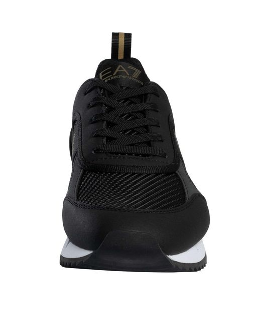 EA7 Black Carbon Mesh Logo Trainers for men