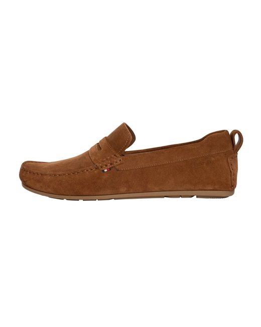 Tommy Hilfiger Brown Core Suede Driver Shoes for men
