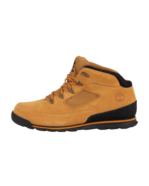 Timberland Brown Euro Rock Mid Hiker Suede Boots for men