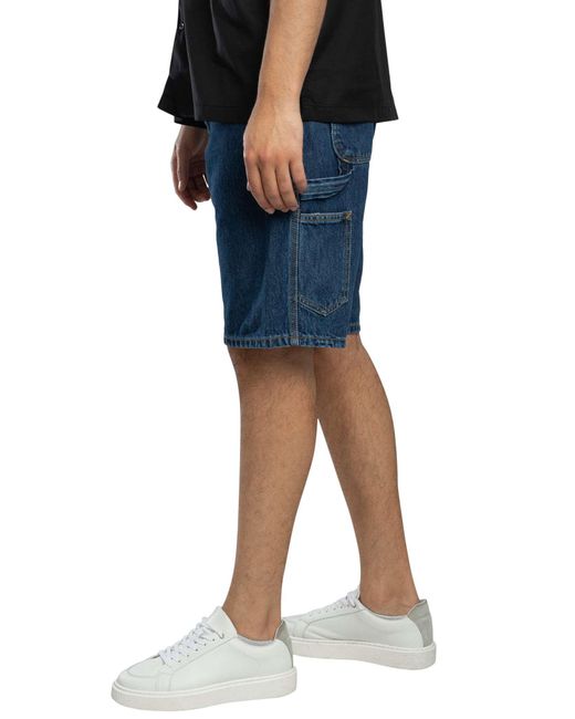 Carhartt Blue Single Knee Denim Shorts for men
