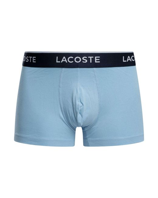 Lacoste Blue 3 Pack Cotton Stretch Trunks for men