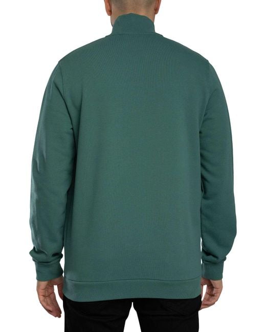 Lyle & Scott Green Loopback Quarter Zip Sweatshirt for men
